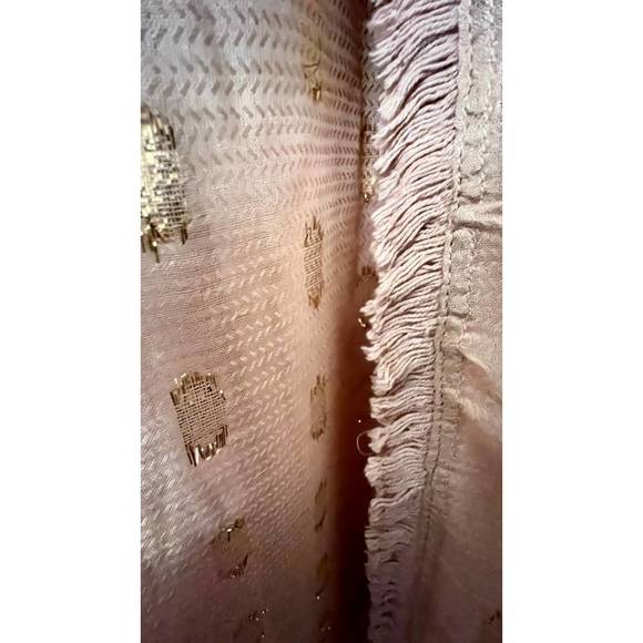 NEW SURF GYPSY tan fringe hem scallop pants in light tan - Picture 5 of 5